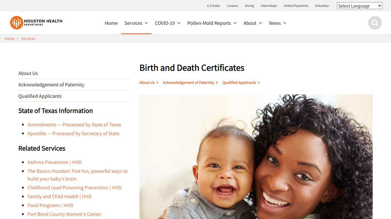 Birth and Death Certificates | Houston Health Department